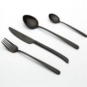 Cubertería Elegance Negro Mate - Estuche 24 piezas Dalper